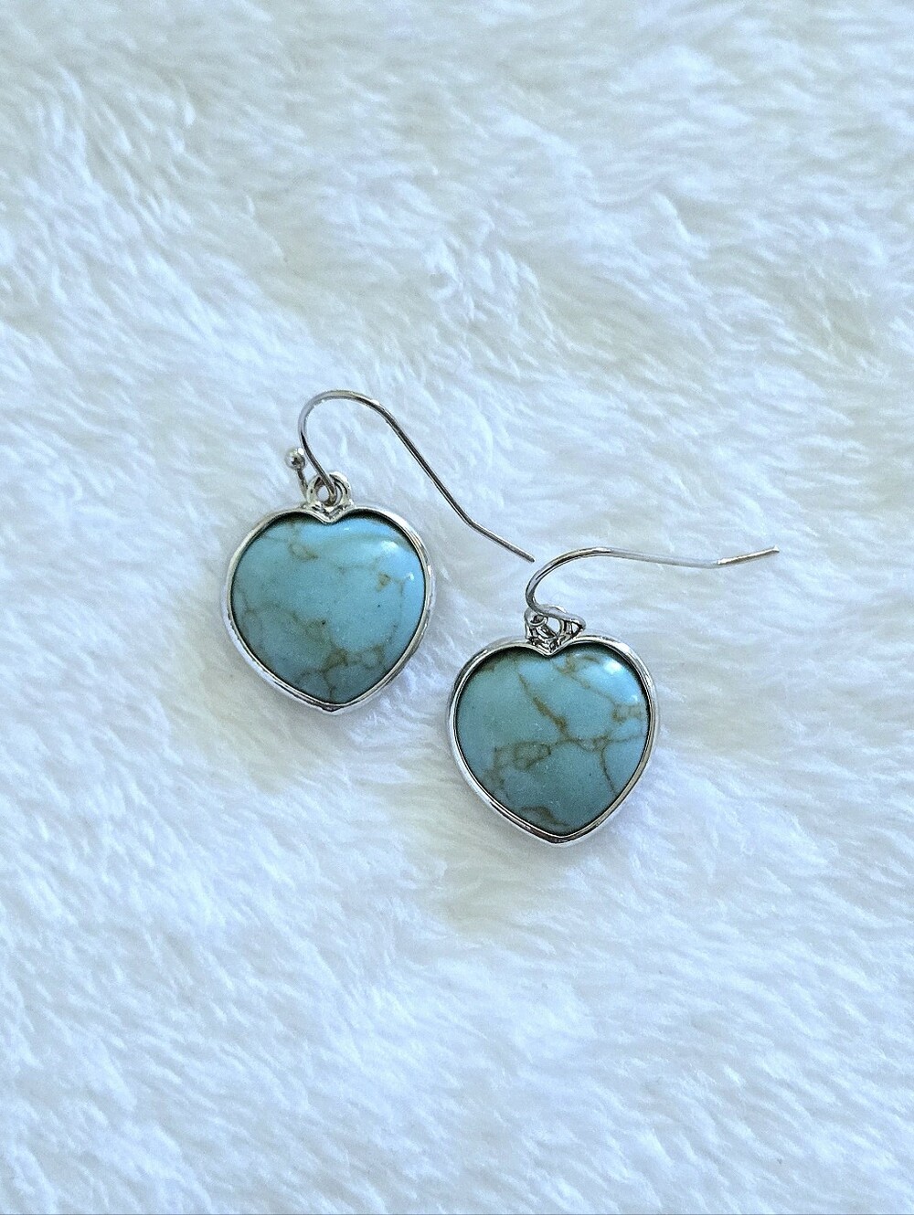 Iris & Lily Turquoise Heart🩵 with Copper Veins Drop⬇️ Earrings - Picture 13 of 13